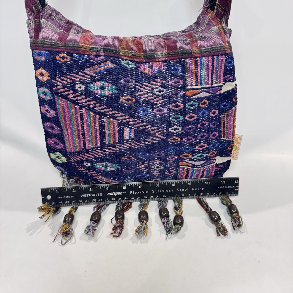 Gypse Rose Flap Interior Zipper Purse Knot 100% Cotton Made in Guatamala Hippie - Picture 12 of 12